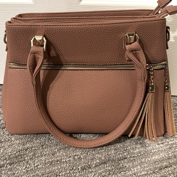 🆕Women Satchel Handle/Shoulder Handbag-Pockets Zipper PU Leather Crossbody - New - Picture 2 of 8